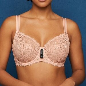 Adore Me Delicate Lace Bra in Soft Pink Undwrwire And Transparent.